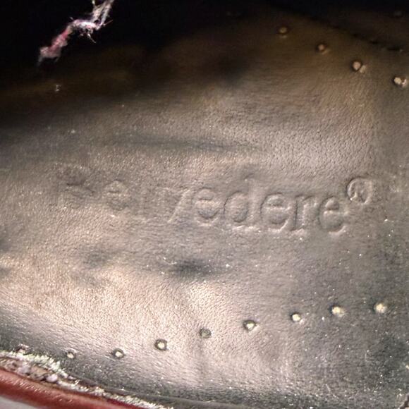 Belvedere Genuine Alligator Leather Oxford Dress Shoes Men’s 12 Burgundy Italy - Picture 8 of 8